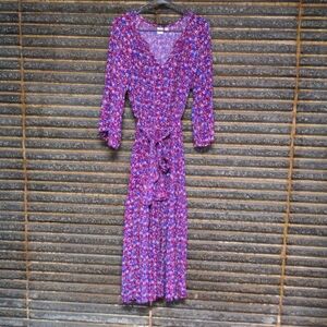 Gap Berry Purple Floral Maxi Dress